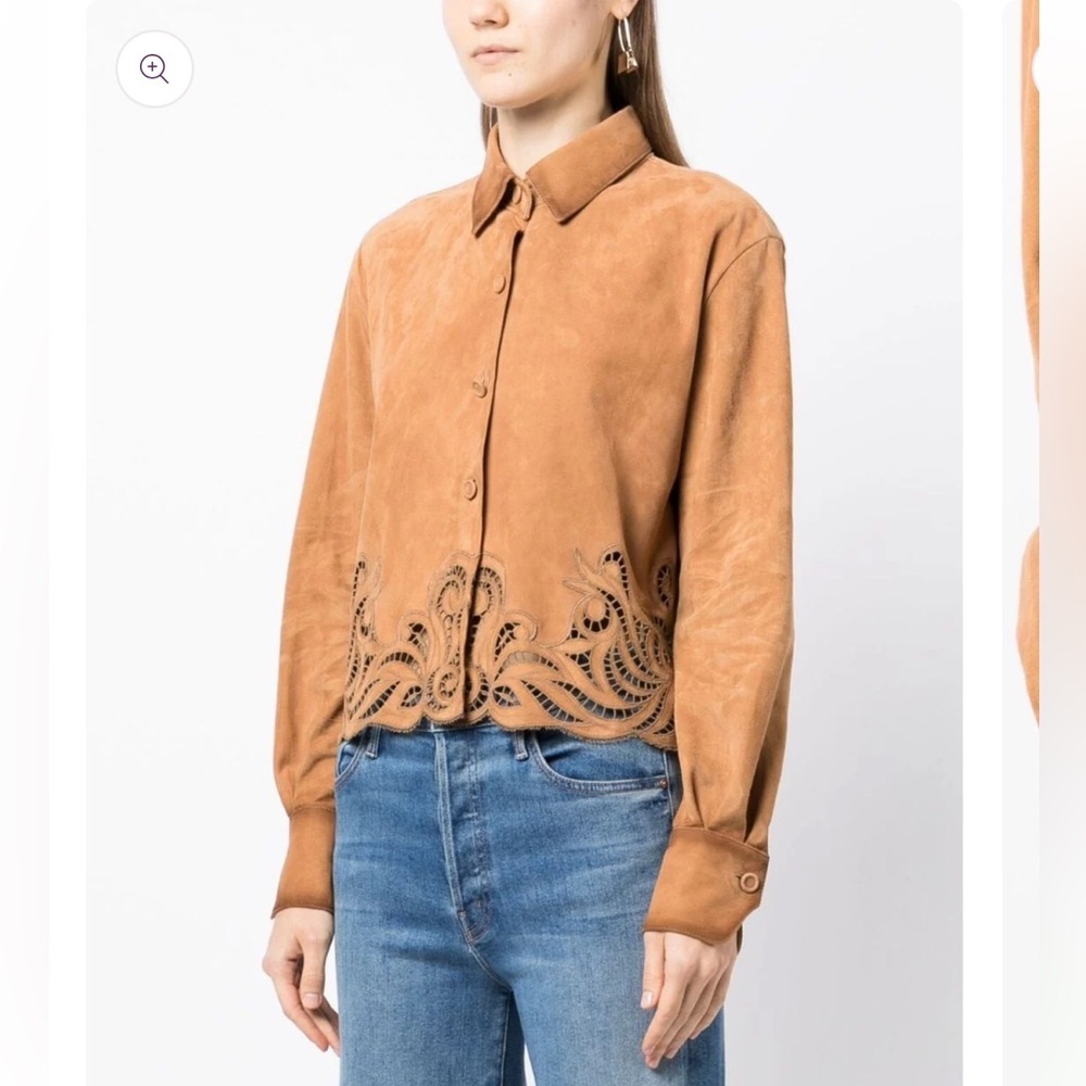 Ermanno Scervino embroidered sheepskin jacket Size 36 US Small